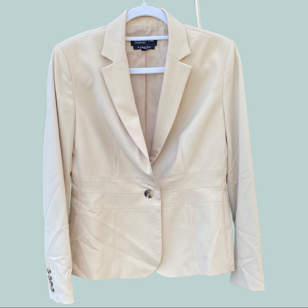 Jones New York Cream Single-Button Blazer